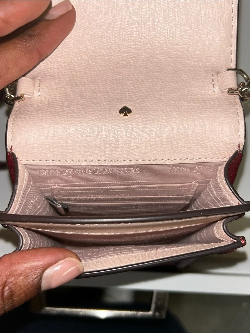 kate spade Pebbled Leather Crossbody Pouch - Deep Wine